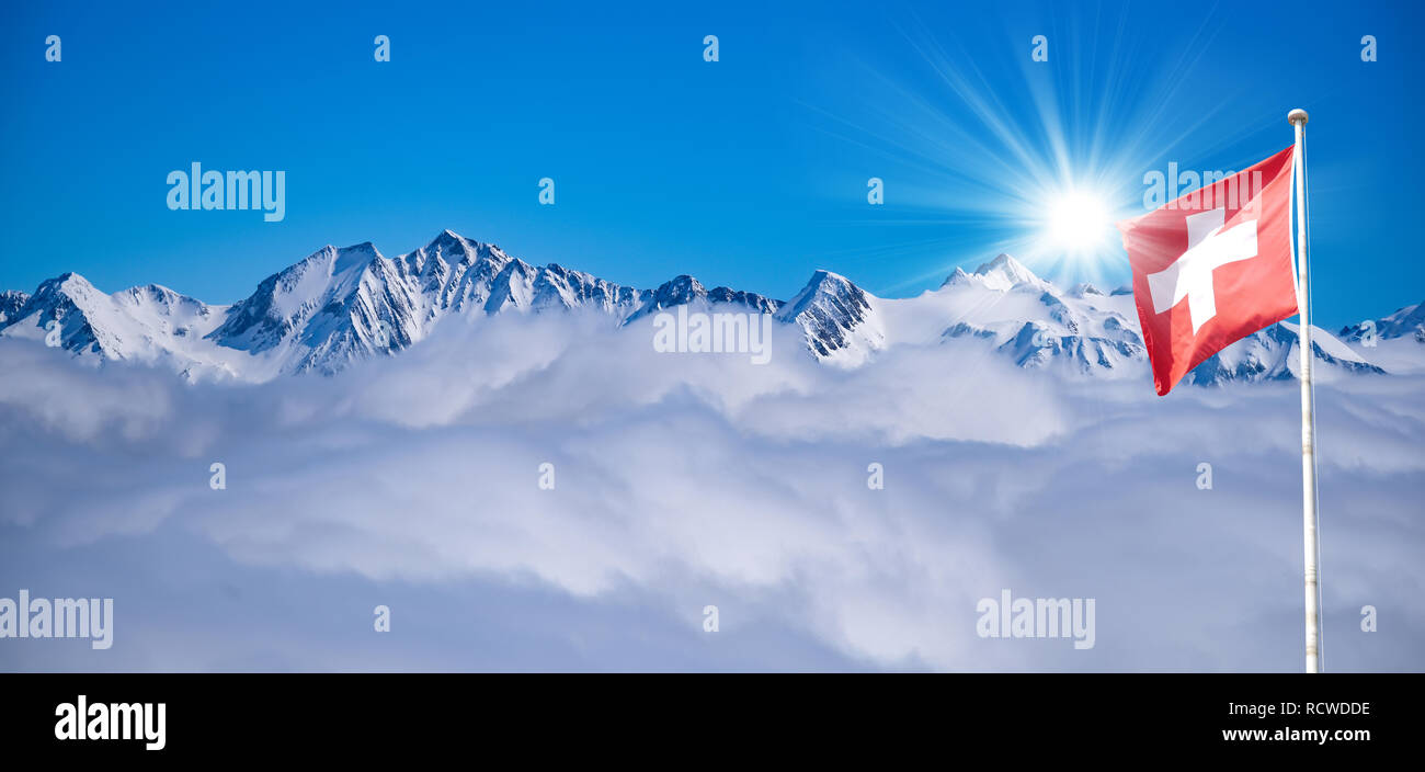 Vue sur le glacier d'Aletsch, Eggishornn,, Suisse Banque D'Images