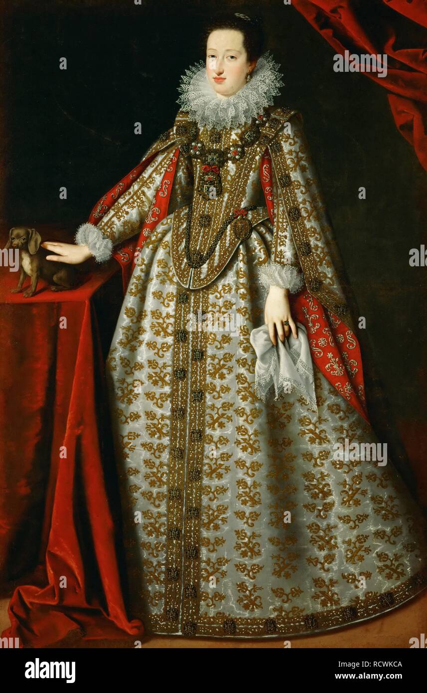 Portrait d'Eleonora Gonzaga (1598-1655), dans sa robe de mariée. Musée : l'histoire de l'Art Museum, Vienne. Auteur : Justus Sustermans, (Giusto). Banque D'Images