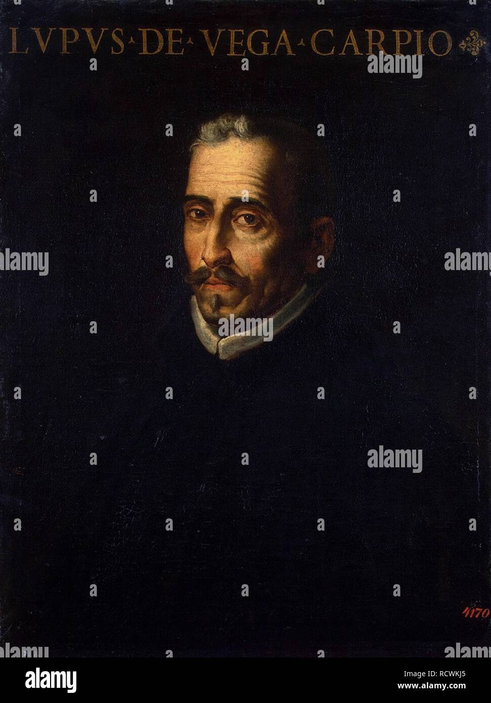 Portrait du poète Félix Lope de Vega (1562-1635). Musée : Etat de l'Ermitage, Saint-Pétersbourg. Auteur : TRISTAN DE ESCAMILLA, LUIS. Banque D'Images