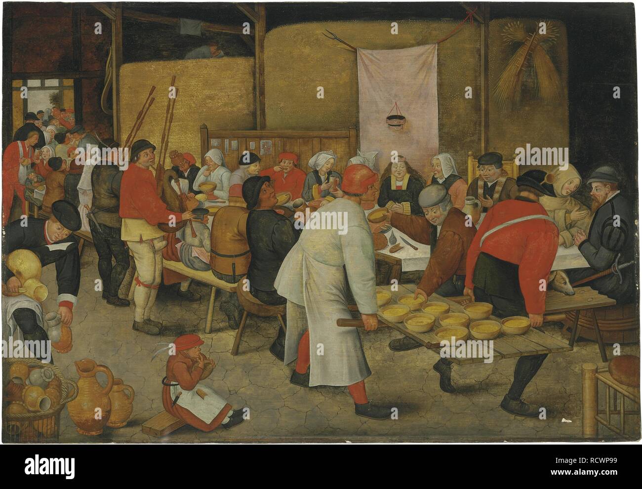 La fête de mariage. Musée : collection privée. Auteur : Pieter Brueghel, le plus jeune. Banque D'Images