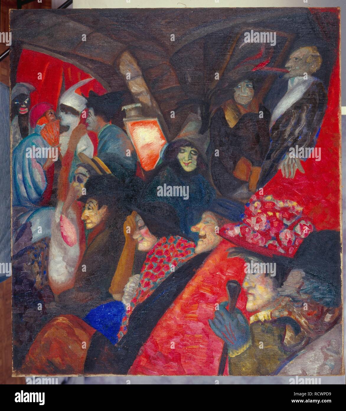 Cabaret Black Cat. Musée : collection privée. Auteur : Boris Grigoriev, Dmitryevich. Banque D'Images