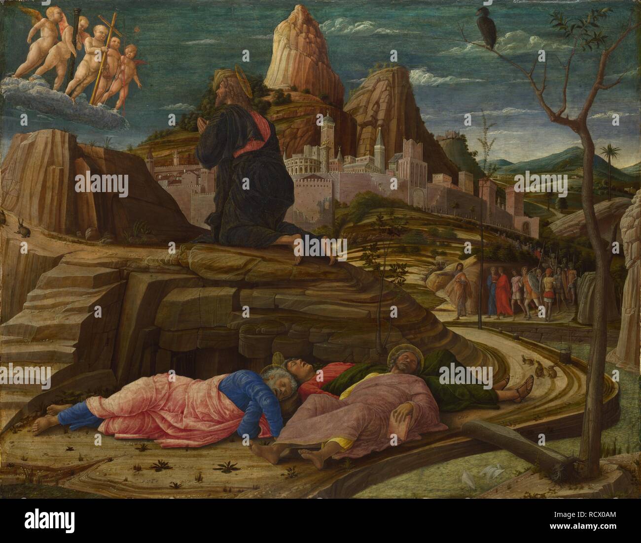 L'agonie dans le jardin. Musée : National Gallery, Londres. Auteur : MANTEGNA, Andrea. Banque D'Images