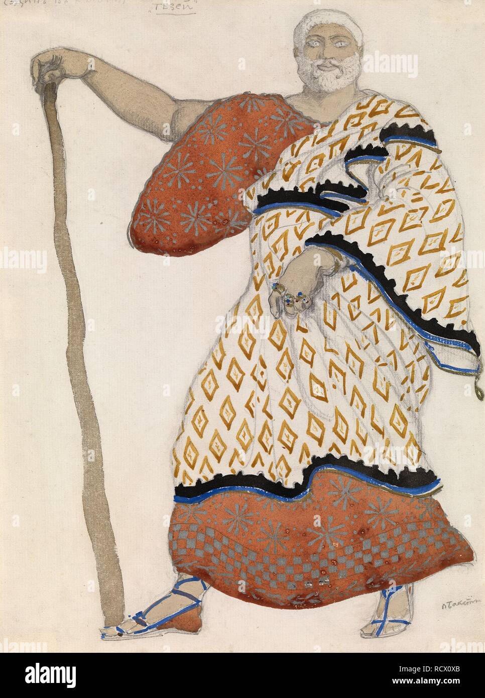 La conception de costumes de théâtre Œdipe à Colonus de Sophocle. Musée : collection privée. Auteur : LEON Bakst,. Banque D'Images