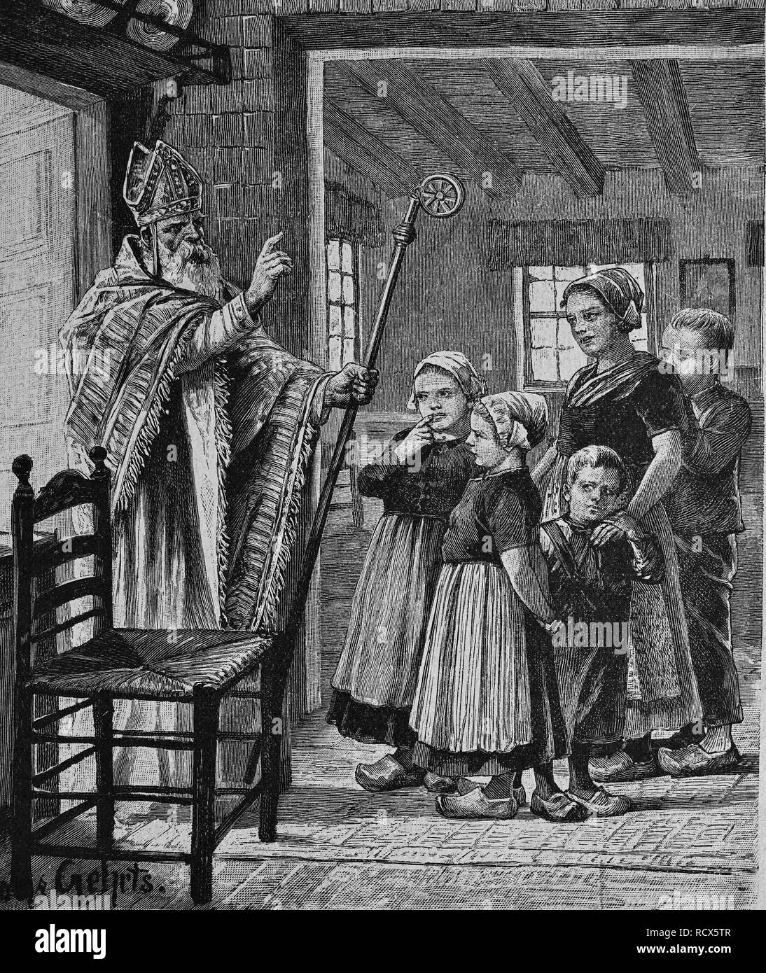 Saint nicolas 1888 Banque d'images noir et blanc - Alamy