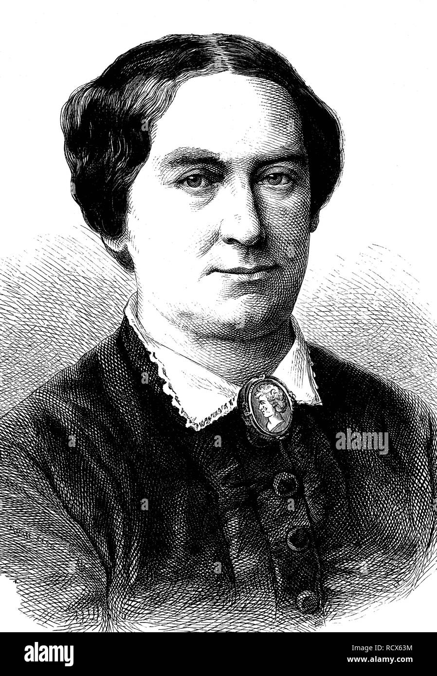 Susan Scher, Marie Susanne Kuebler, 1804 - 1873, un écrivain populaire et auteur de livre, gravure sur bois, 1880 Banque D'Images