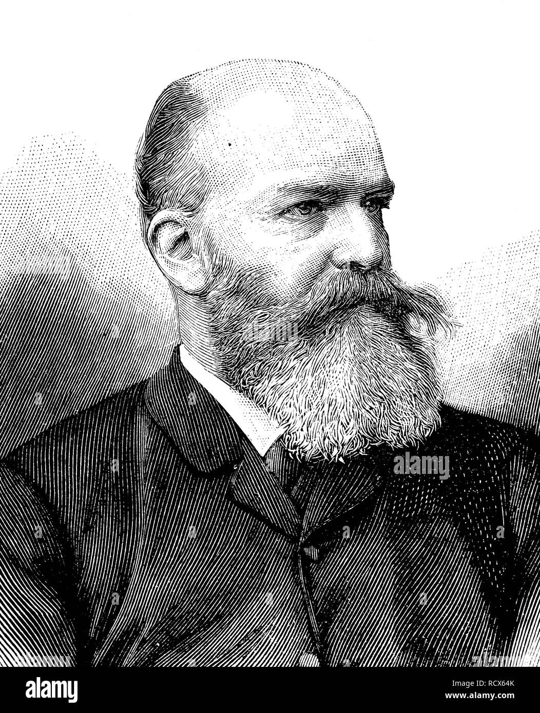 Georg Moritz Ebers, 1837 - 1898, l'égyptologue allemand et écrivain, gravure sur bois, 1880 Banque D'Images
