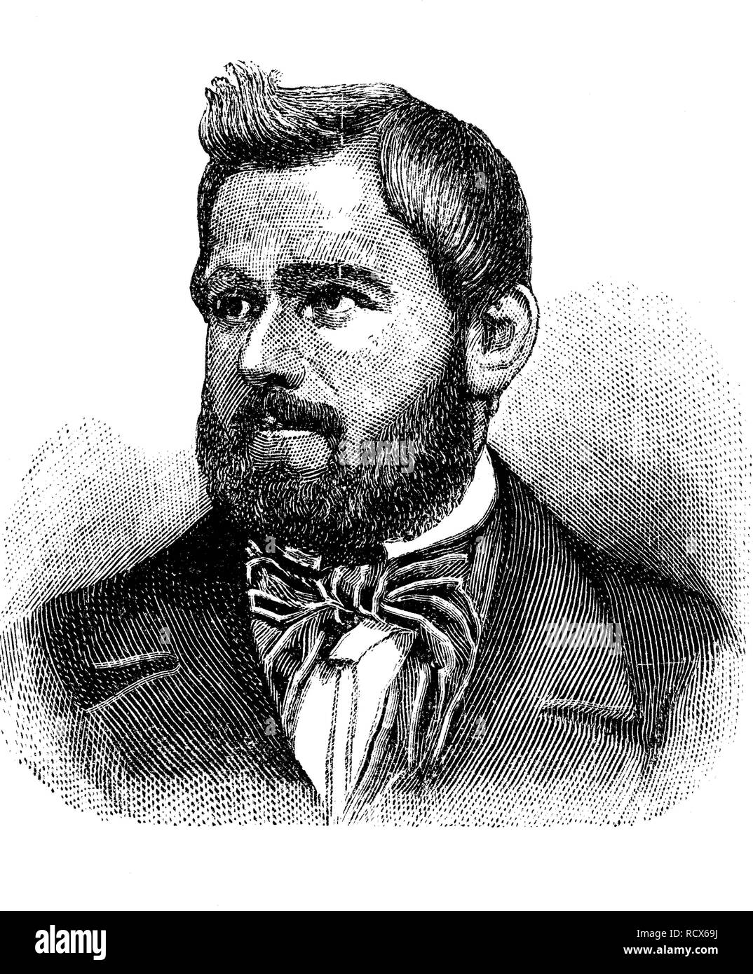 Wilhelm Michael Schaffrath, 1814 - 1893, un avocat et homme politique allemand, membre du Parlement de Francfort, adjoint du Reichstag Banque D'Images