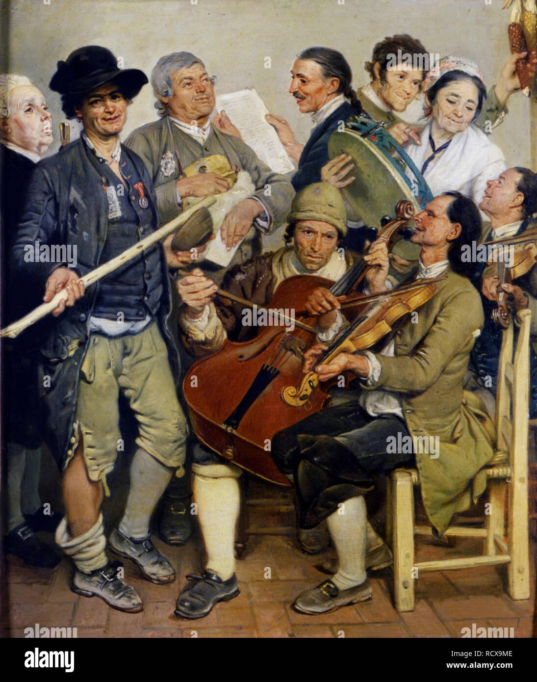 Musiciens (La Scartocciata). Musée : Galleria Nazionale, Parma. Auteur : Zoffani, Johann. Banque D'Images