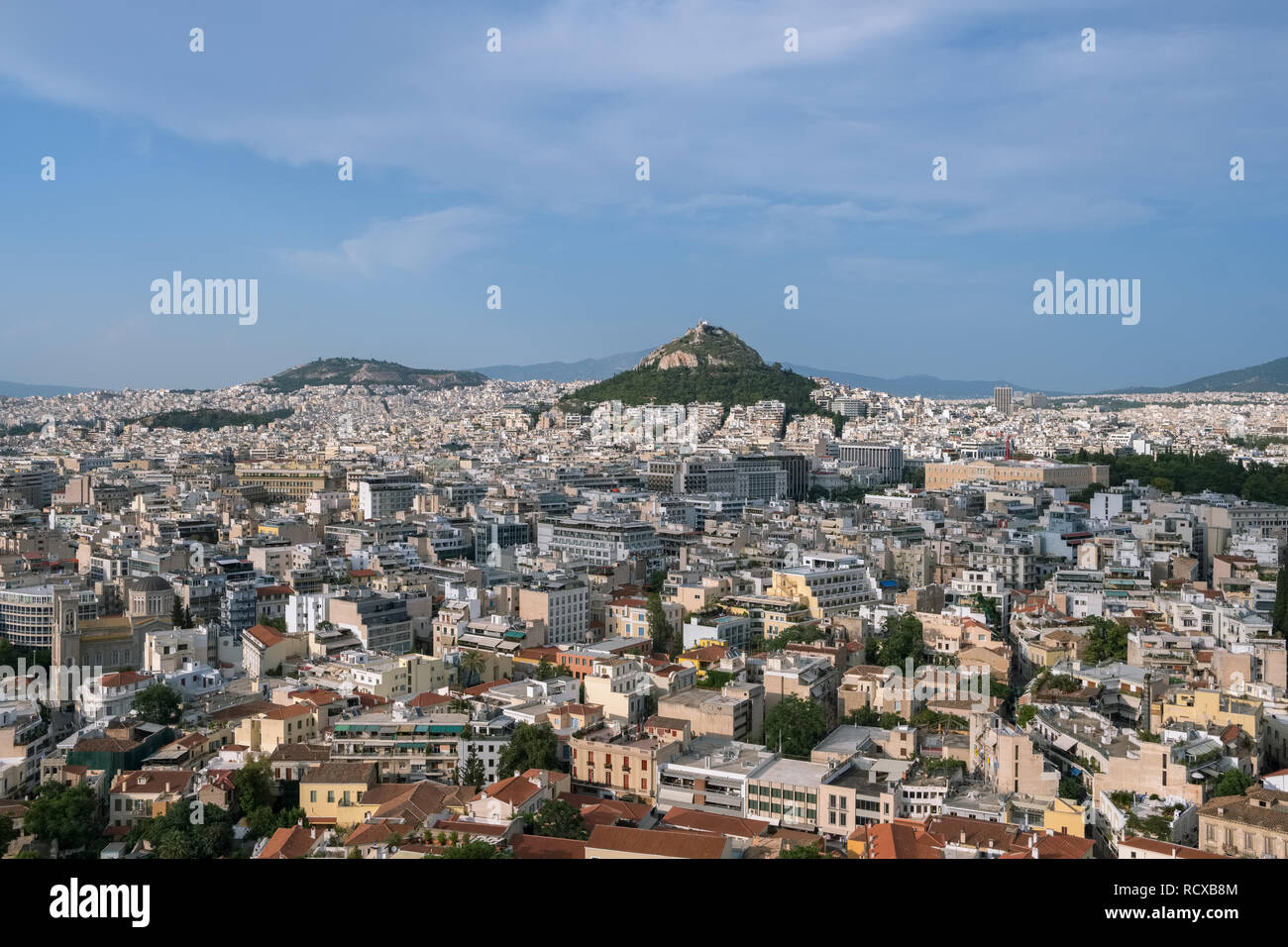 Vue sur la ville d'Athènes, Grèce Acropole Banque D'Images