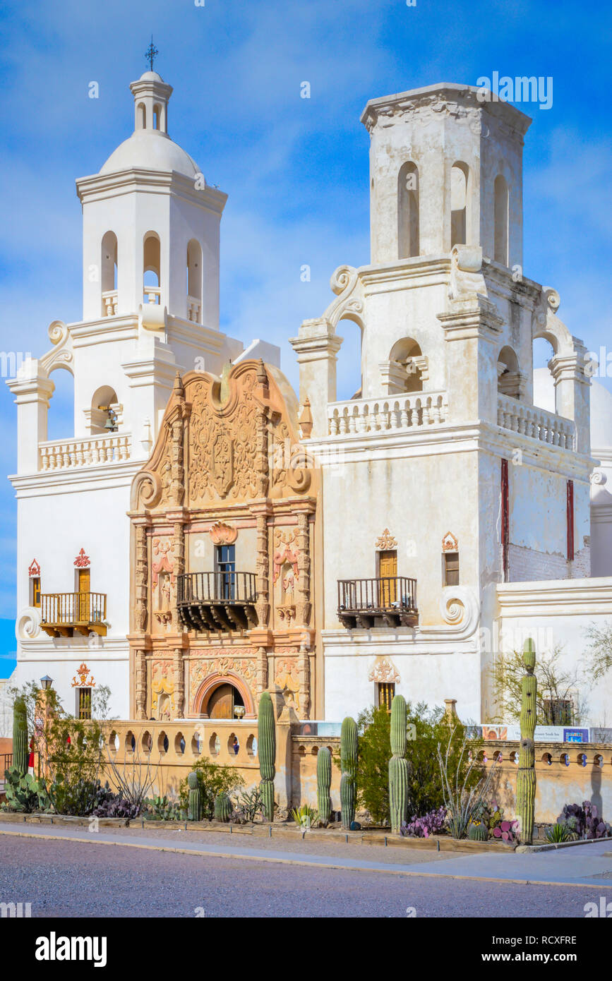 Historique Lors de la Mission San Xavier del Bac, une Mission catholique espagnol près de Tucson, AZ Banque D'Images