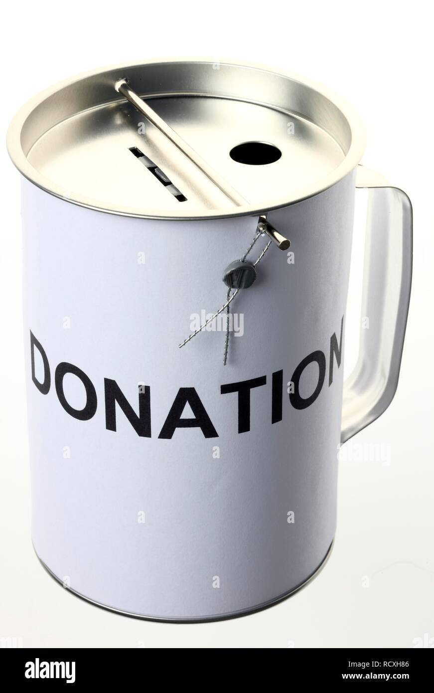 Boîte de donation, étiqueté don Banque D'Images