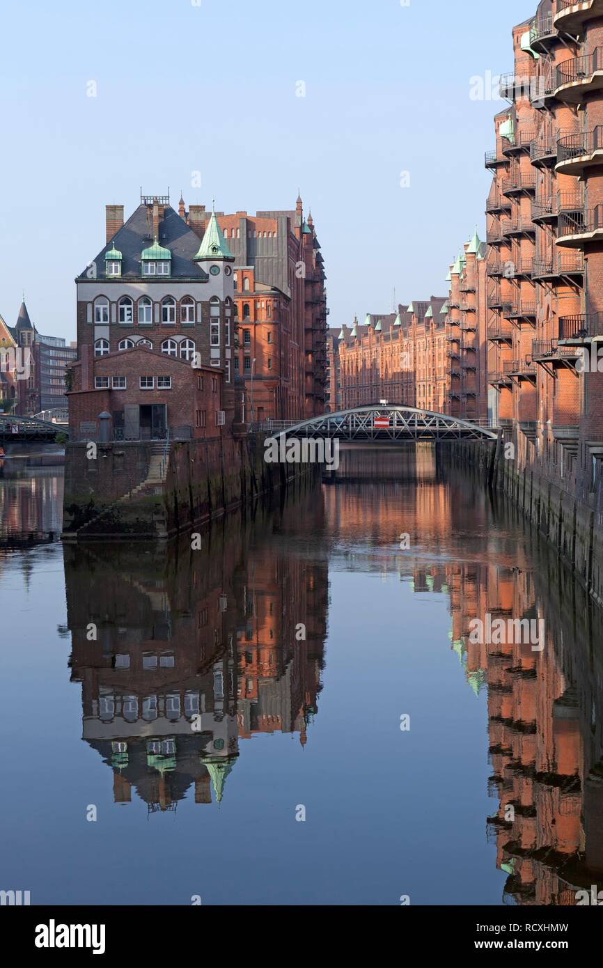 Speicherstadt, quartier d'entrepôts, Hambourg Banque D'Images