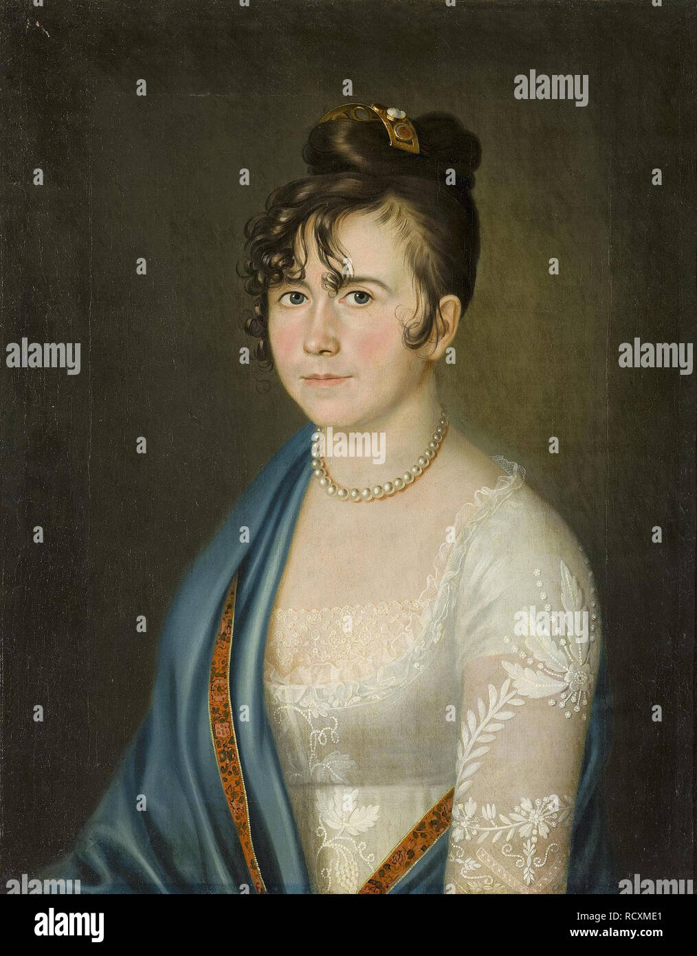 Portrait de la Comtesse Anna Vladimirovna Bobrinskaya (1769-1846). Musée : Etat de l'Ermitage, Saint-Pétersbourg. Auteur : anonyme. Banque D'Images