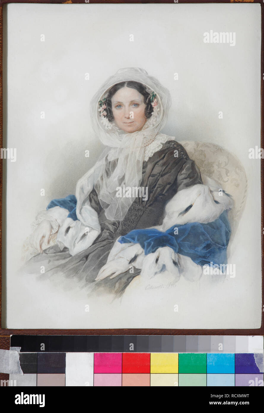 Portrait de Yelena Fiodorovna Ryumina (1800-1874). Musée : Musée de l'état de A. S. Pouchkine, Moscou. Auteur : Sokolov, Piotr Fiodorovitch. Banque D'Images