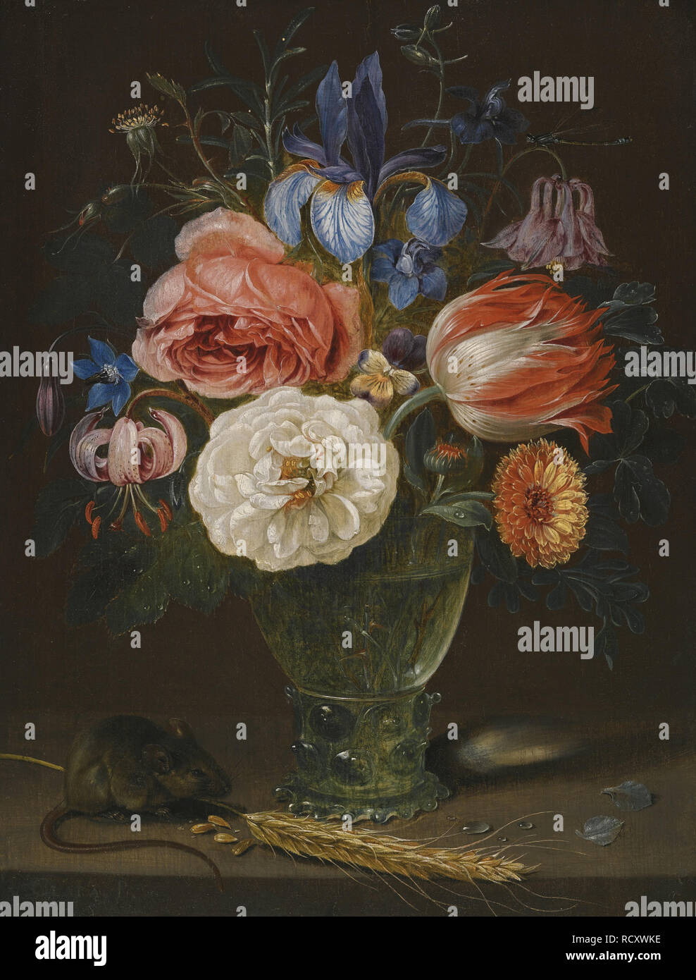 Nature morte avec fleurs dans un roemer et un champ de la souris. Musée : collection privée. Author : PEETERS, CLARA. Banque D'Images