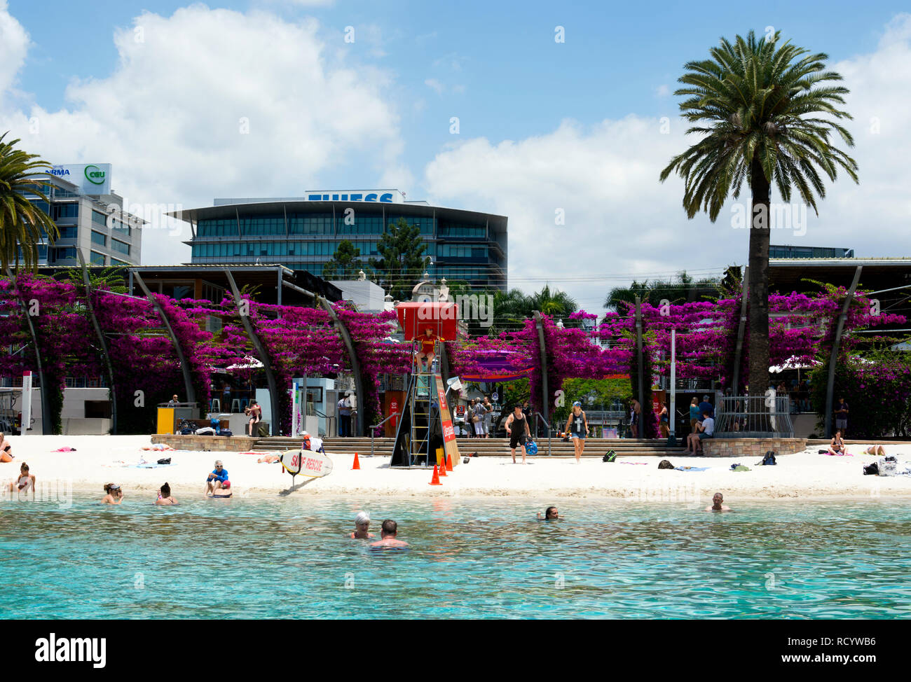 Rue de la plage piscine de plein air, South Bank, Brisbane, Queensland, Australie Banque D'Images