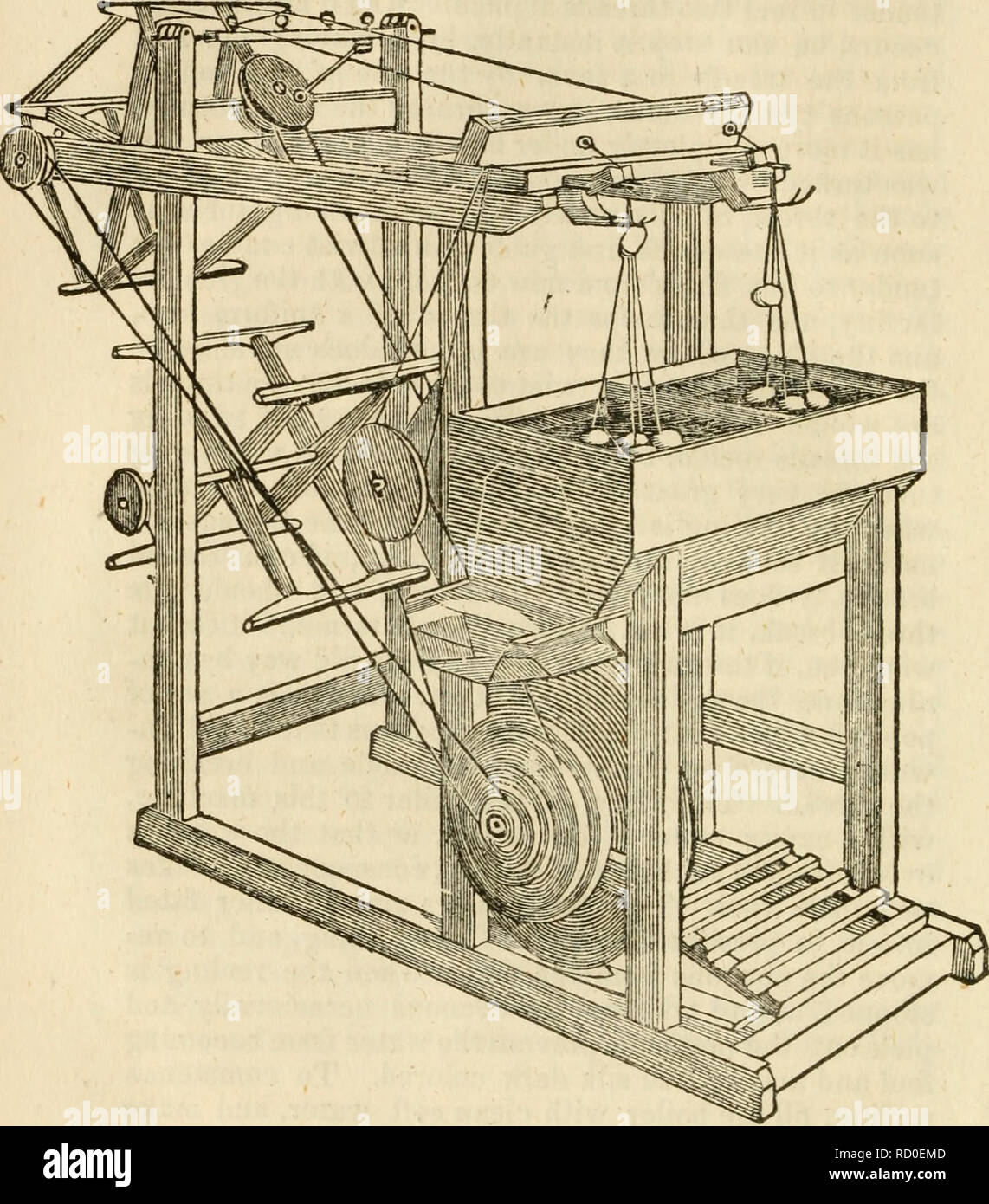 . Dennis' ; manuel de la soie. Les vers à soie. [From old catalog] ; l'industrie de la soie. 64. ajouter à cela, en rassemblant des extrémités de nouveaux cocons et inscrivez-vous- à un thread qui s'exécute. Bien qu'il est en mouvement, prendre les fibres dans la main droite et en élaborer ; puis saisir avec la main gauche, cinq ou six pouces- es ci-dessous et les casser, maintenant qu'une partie des fibres entre le guide, et le casser par lever la main droite, et en appuyant sur la partie cassée ofi !" vers le bas pour le thread qui est ruiin ng avec le pouce, et que vous inscrivez-vous. Veuillez noter que ces images sont extraites de l'image de la page numérisée Banque D'Images