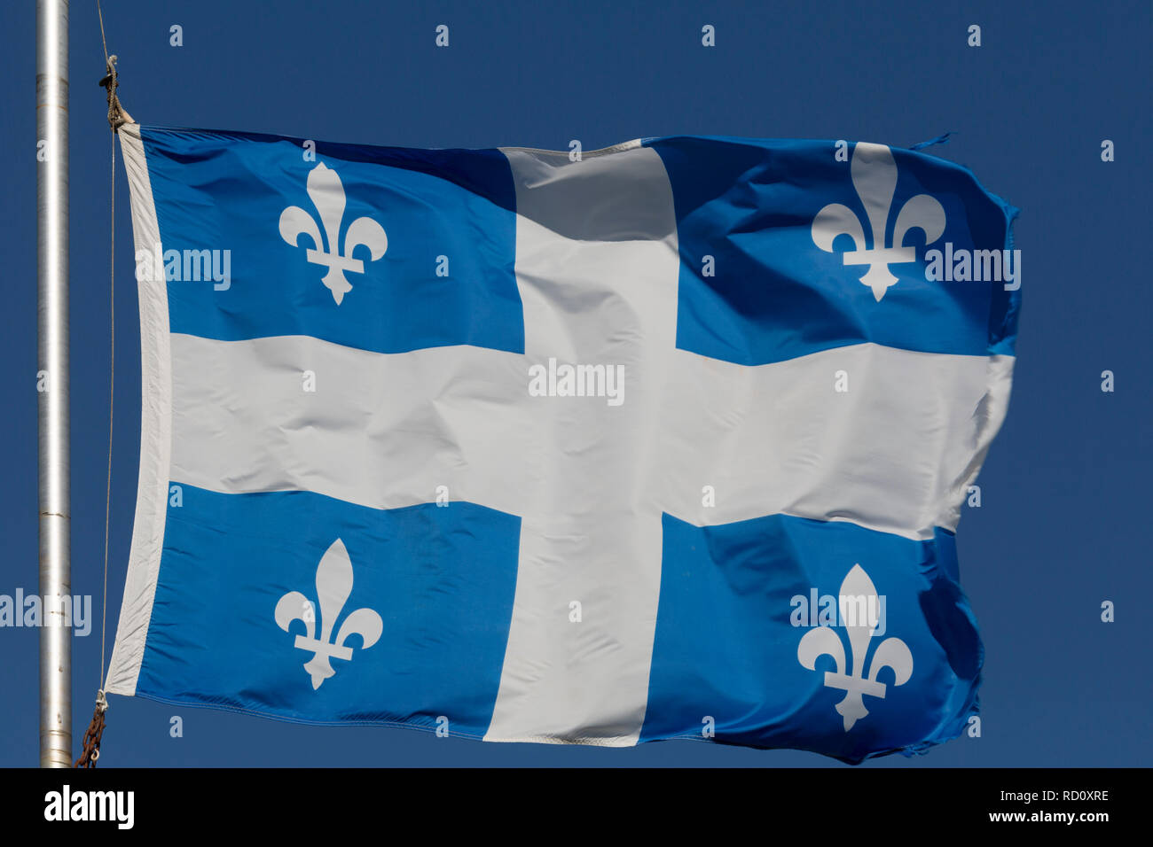 Le drapeau provincial de mouches du Québec au Québec, Canada. Le ...