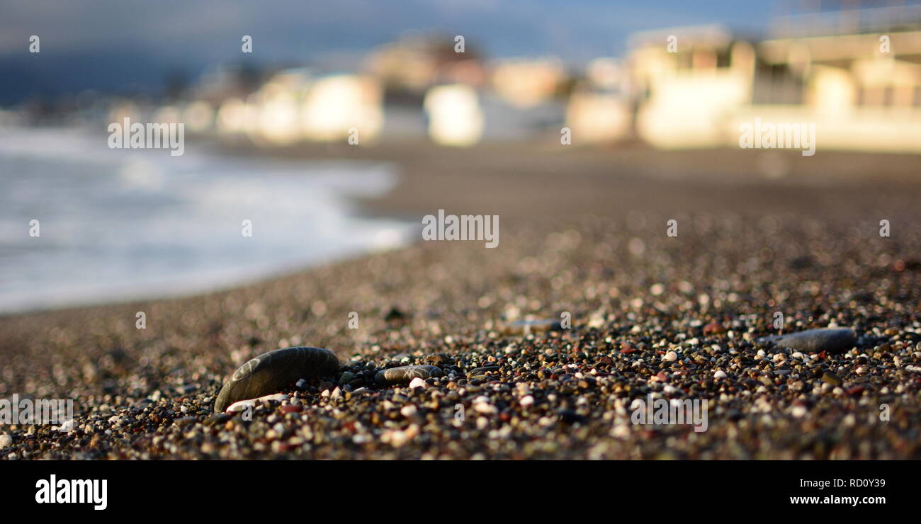 Galets sur la plage. Cavi di Lavagna. Tigullio. La Ligurie. Italie Banque D'Images