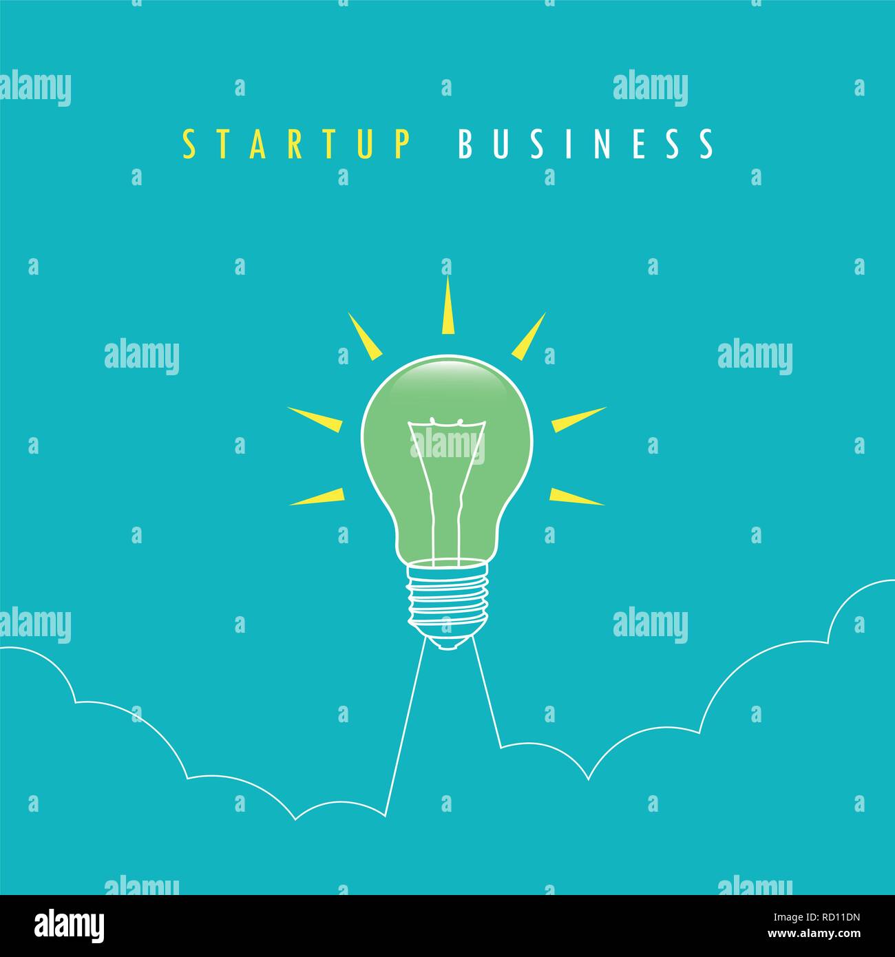 Ampoule lampe lancez start up concept illustration vecteur EPS10 Illustration de Vecteur