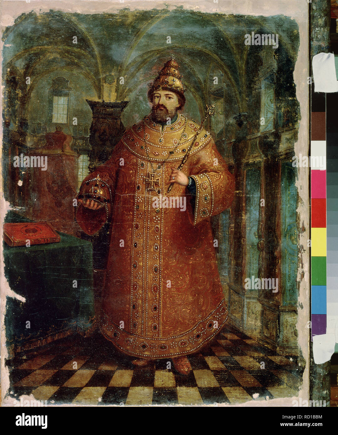 Portrait du Tsar Mikhaïl Fiodorovitch de Russie JE (1596-1645). Musée : Musée Russe, Saint-Pétersbourg. Auteur : Fédération de maître. Banque D'Images