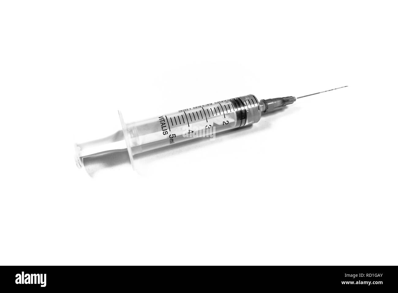 Seringue d'injection ( ) sur fond blanc Banque D'Images