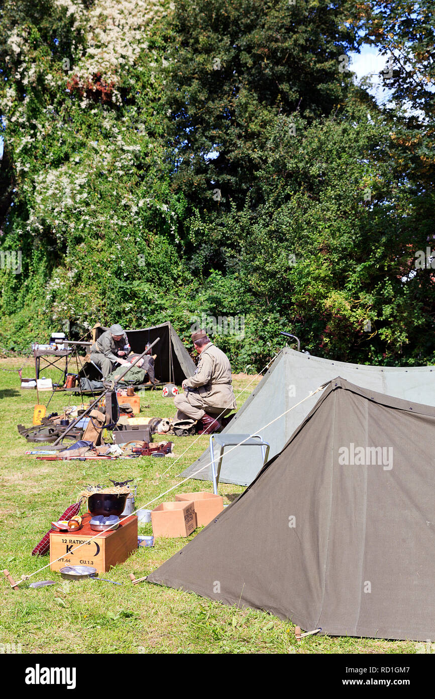 Camp de terrain de la DEUXIÈME GUERRE MONDIALE La maquette à l'Amérique du Thoreby entre 40 week-end, Lincolnshire, Royaume-Uni Banque D'Images