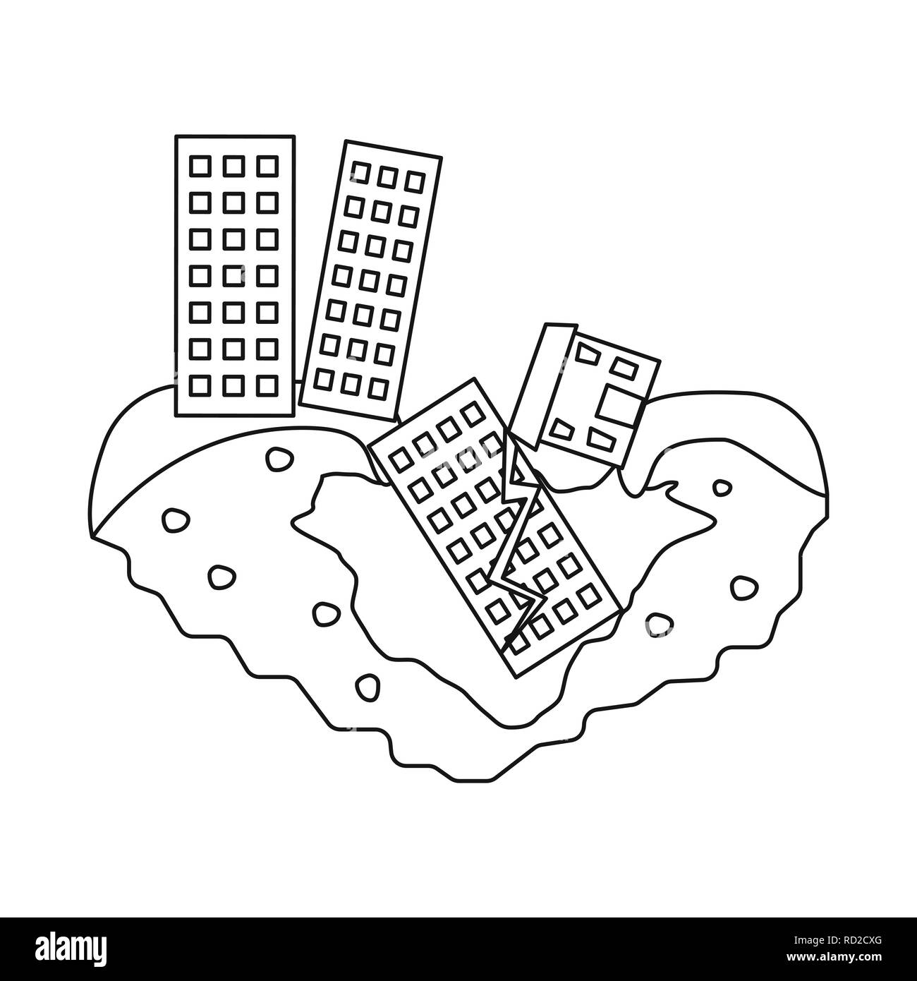 Vector illustration de cataclysme et signe de catastrophe. Ensemble de cataclysme et icône vecteur apocalypse pour stock. Illustration de Vecteur