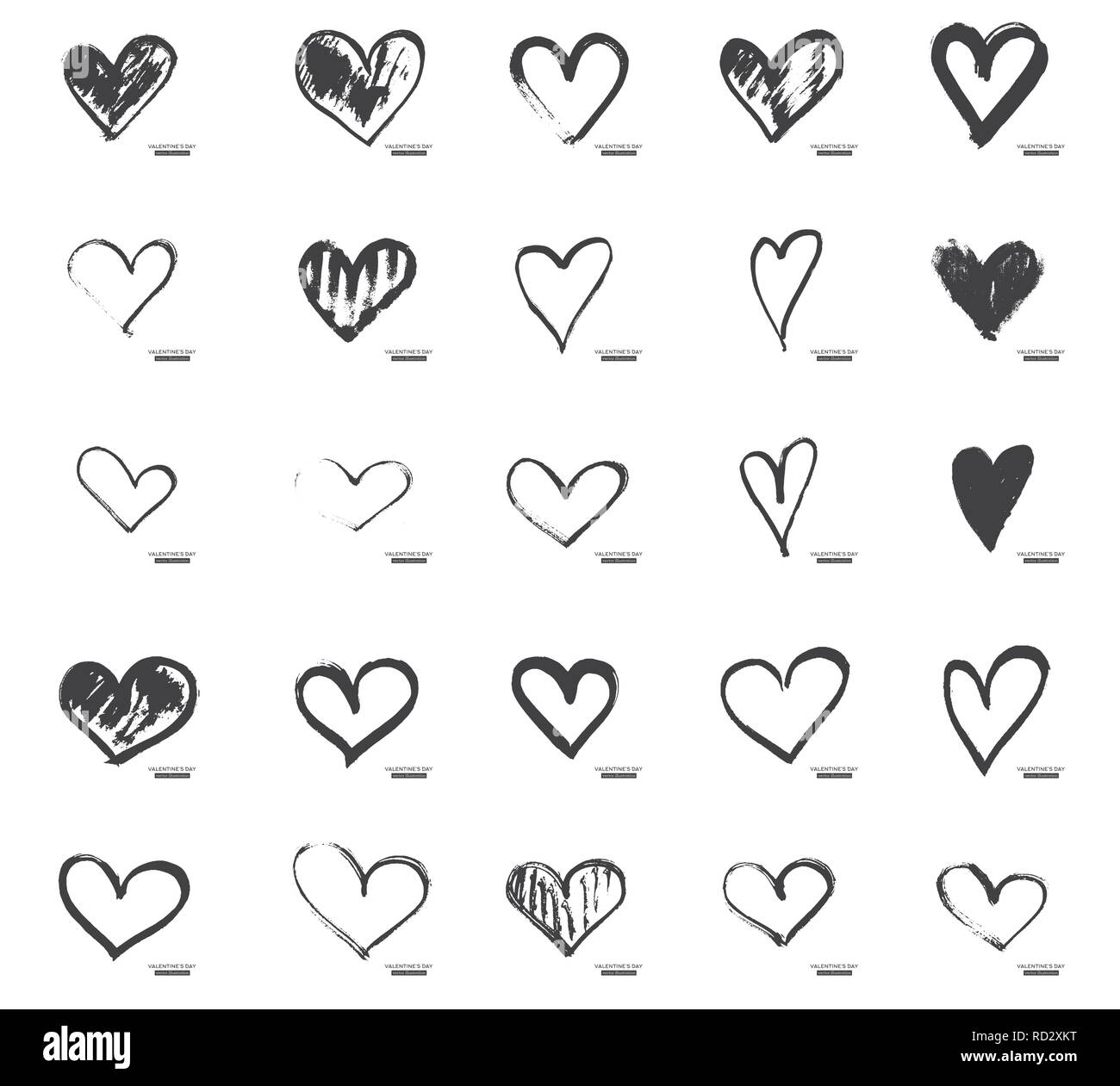 La calligraphie à la main coeur isolé sur fond blanc. Vector Illustration. Illustration de Vecteur La calligraphie à la main coeur isolé sur fond blanc. Vector Illustration. Illustration de Vecteur