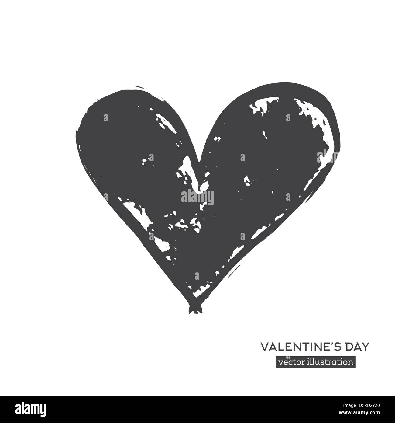 La calligraphie à la main coeur isolé sur fond blanc. Vector Illustration. Illustration de Vecteur La calligraphie à la main coeur isolé sur fond blanc. Vector Illustration. Illustration de Vecteur