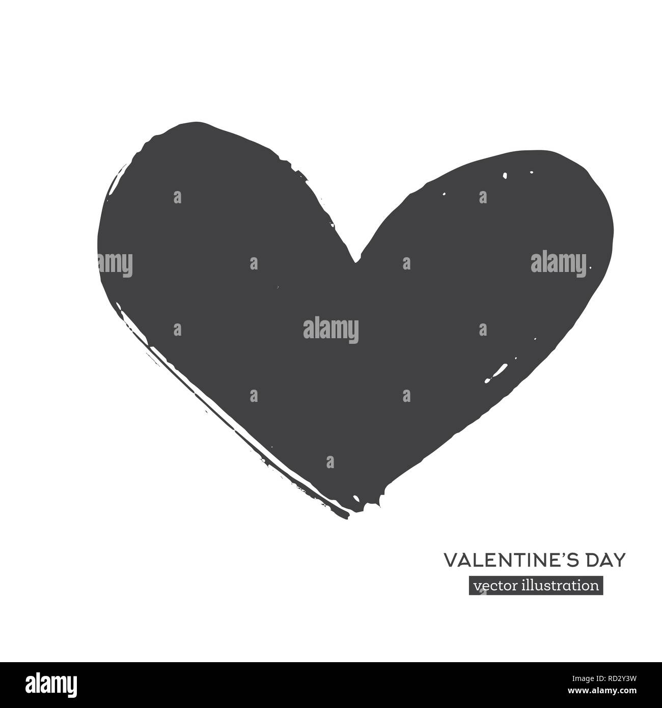 La calligraphie à la main coeur isolé sur fond blanc. Vector Illustration. Illustration de Vecteur La calligraphie à la main coeur isolé sur fond blanc. Vector Illustration. Illustration de Vecteur