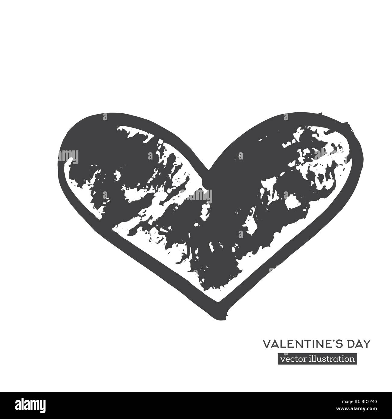La calligraphie à la main coeur isolé sur fond blanc. Vector Illustration. Illustration de Vecteur La calligraphie à la main coeur isolé sur fond blanc. Vector Illustration. Illustration de Vecteur