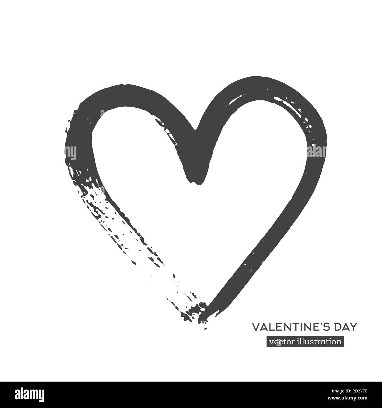 La calligraphie à la main coeur isolé sur fond blanc. Vector Illustration. Illustration de Vecteur La calligraphie à la main coeur isolé sur fond blanc. Vector Illustration. Illustration de Vecteur