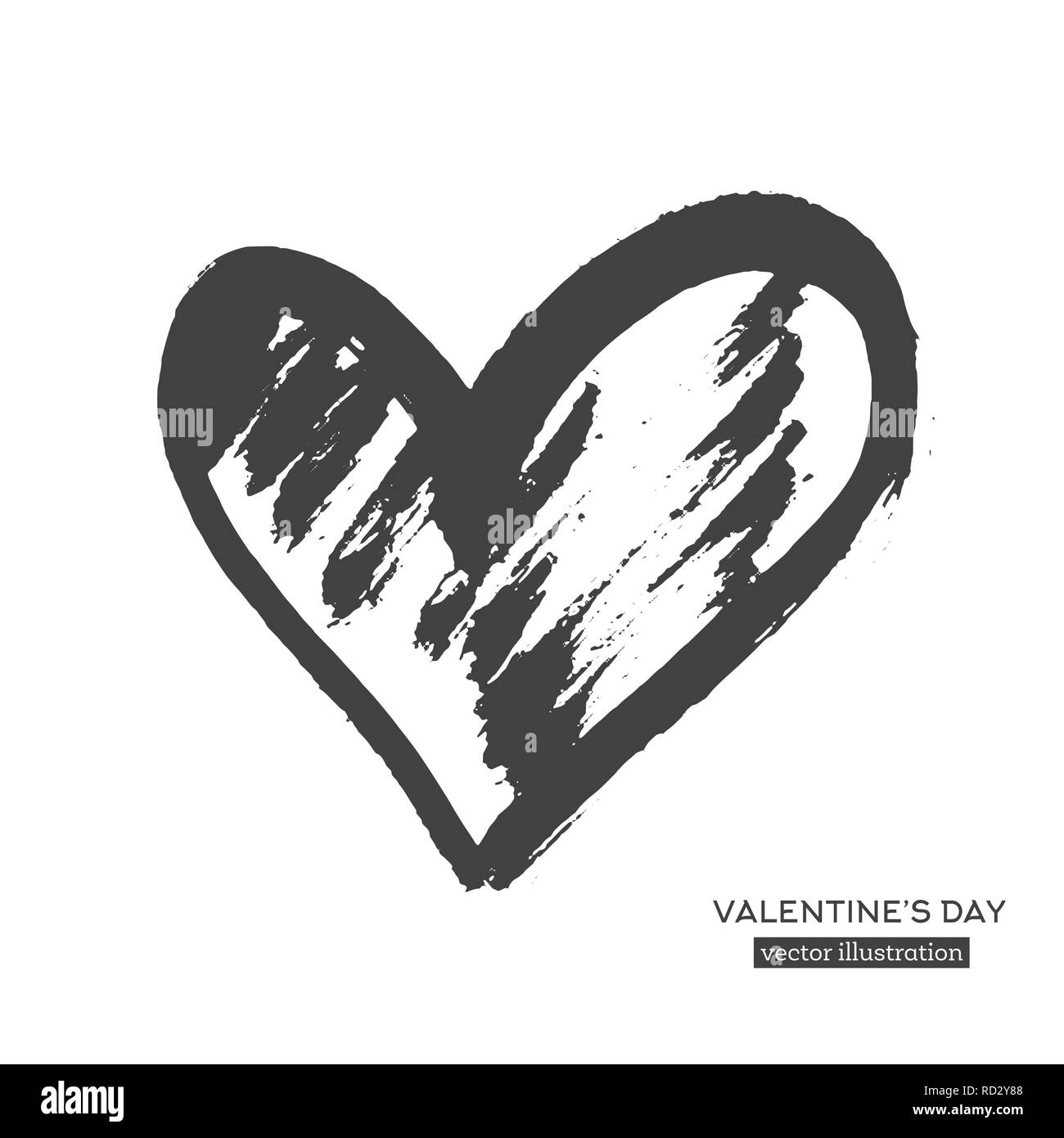 La calligraphie à la main coeur isolé sur fond blanc. Vector Illustration. Illustration de Vecteur La calligraphie à la main coeur isolé sur fond blanc. Vector Illustration. Illustration de Vecteur
