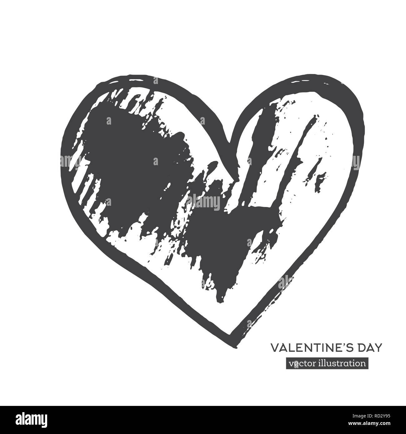 La calligraphie à la main coeur isolé sur fond blanc. Vector Illustration. Illustration de Vecteur La calligraphie à la main coeur isolé sur fond blanc. Vector Illustration. Illustration de Vecteur