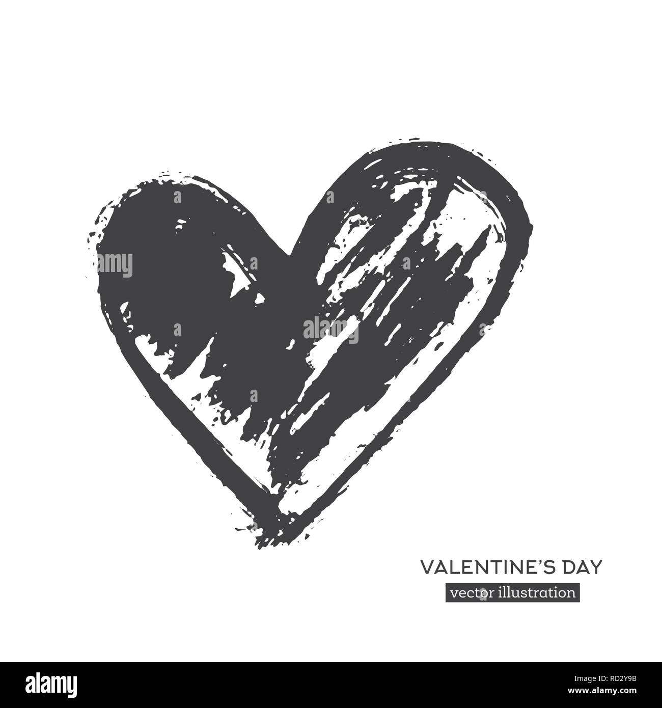 La calligraphie à la main coeur isolé sur fond blanc. Vector Illustration. Illustration de Vecteur La calligraphie à la main coeur isolé sur fond blanc. Vector Illustration. Illustration de Vecteur