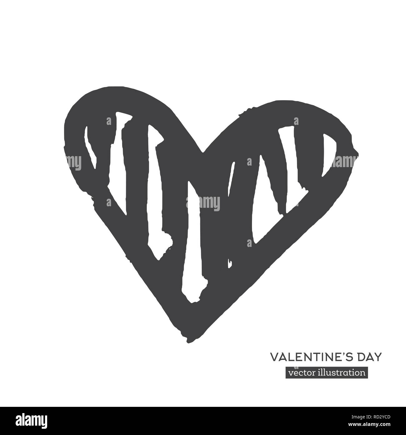 La calligraphie à la main coeur isolé sur fond blanc. Vector Illustration. Illustration de Vecteur La calligraphie à la main coeur isolé sur fond blanc. Vector Illustration. Illustration de Vecteur