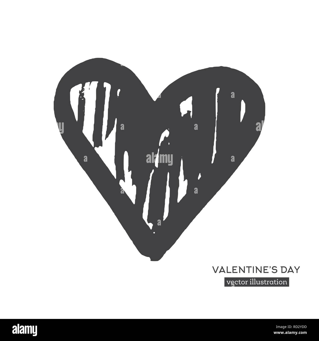 La calligraphie à la main coeur isolé sur fond blanc. Vector Illustration. Illustration de Vecteur La calligraphie à la main coeur isolé sur fond blanc. Vector Illustration. Illustration de Vecteur