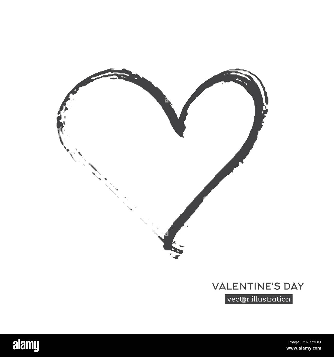 La calligraphie à la main coeur isolé sur fond blanc. Vector Illustration. Illustration de Vecteur La calligraphie à la main coeur isolé sur fond blanc. Vector Illustration. Illustration de Vecteur