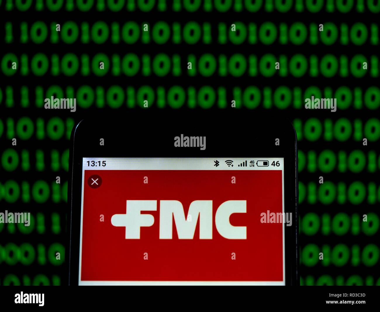 FMC Corporation logo de l'entreprise de fabrication de produits chimiques vu affichée sur smart phone Banque D'Images