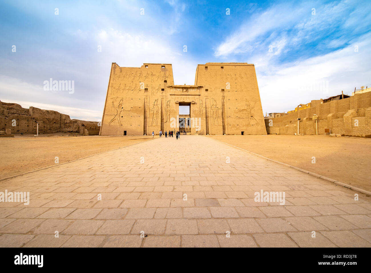 Idfu Temple d'Horus à Edfou, Egypte Banque D'Images