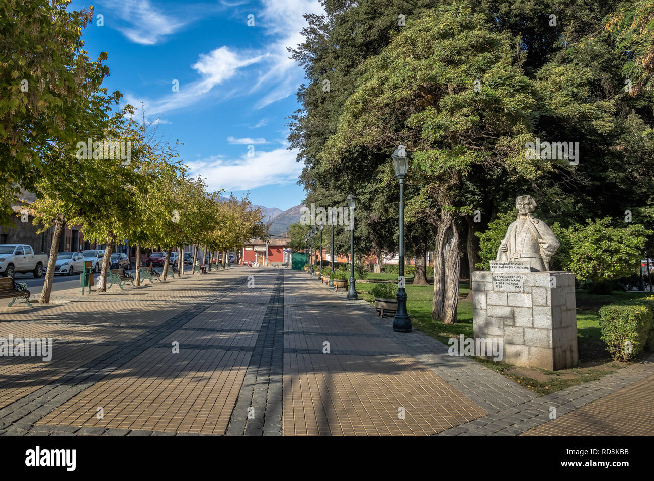 Plaza de Armas à San Jose de Maipo ville à Cajon del Maipo - Chili Banque D'Images