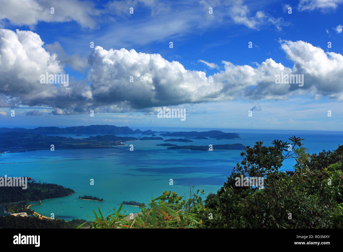 Paysage de l'océan tropical, Langkawi, Malaisie Hills Banque D'Images