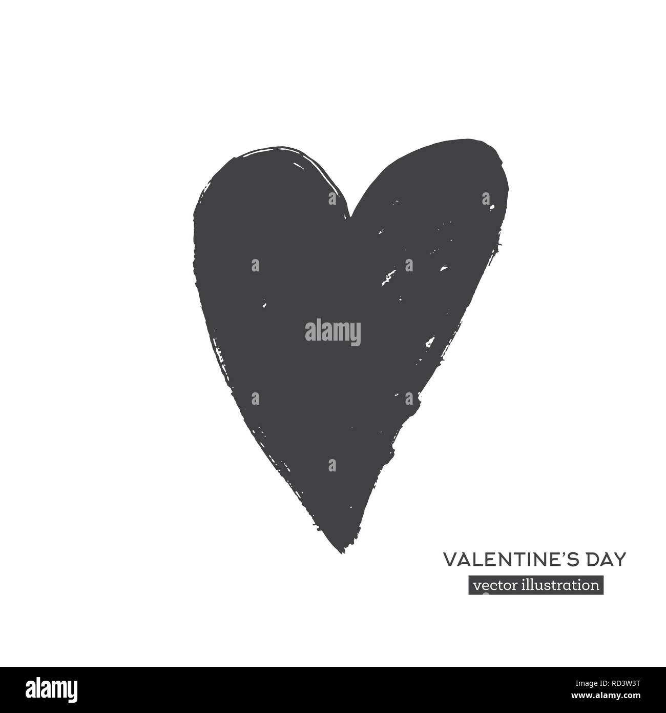 La calligraphie à la main coeur isolé sur fond blanc. Vector Illustration. Illustration de Vecteur La calligraphie à la main coeur isolé sur fond blanc. Vector Illustration. Illustration de Vecteur