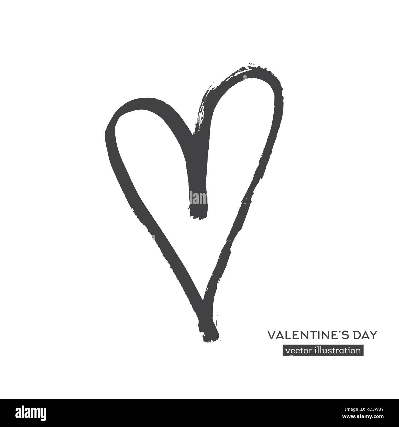 La calligraphie à la main coeur isolé sur fond blanc. Vector Illustration. Illustration de Vecteur La calligraphie à la main coeur isolé sur fond blanc. Vector Illustration. Illustration de Vecteur