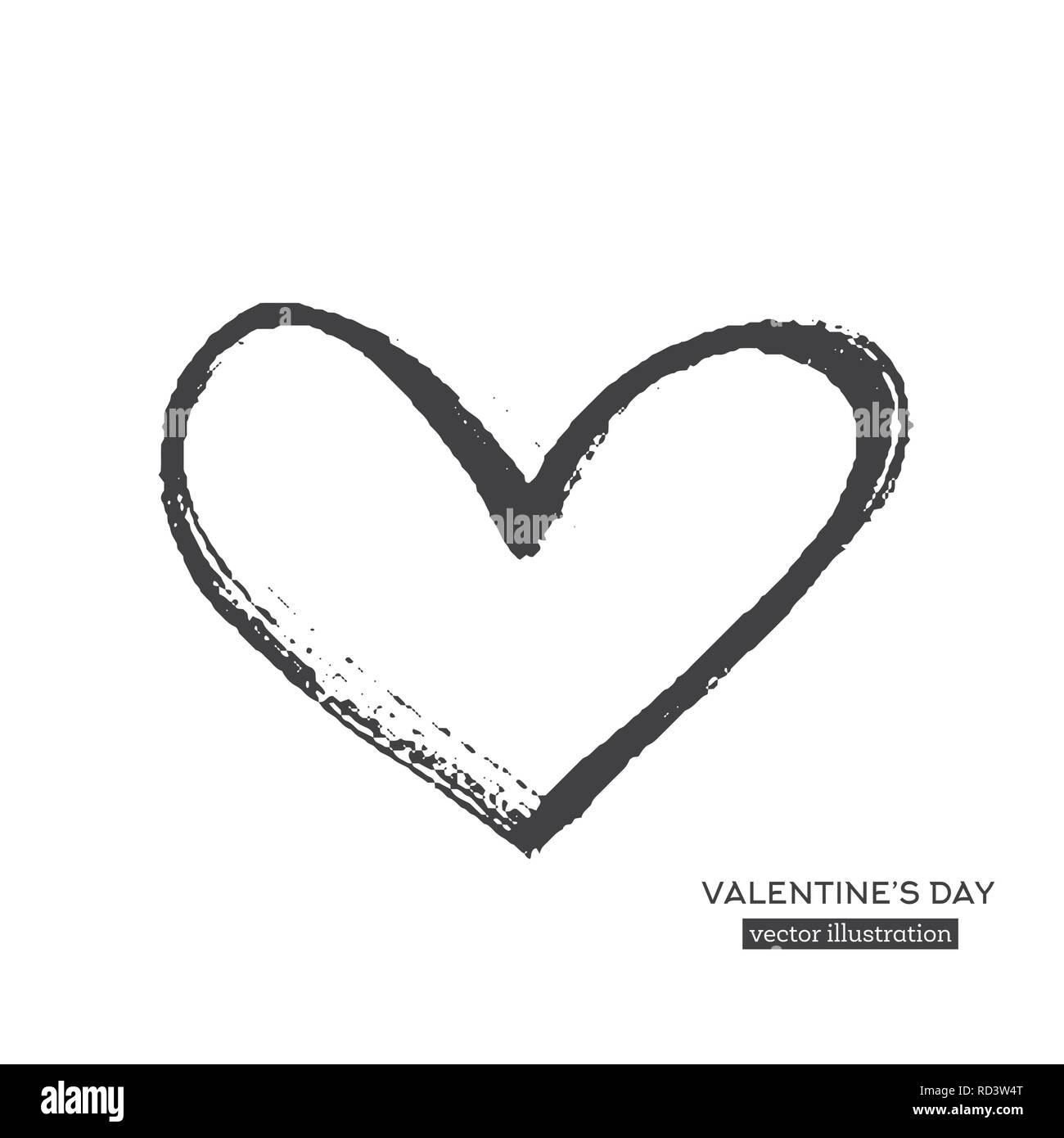 La calligraphie à la main coeur isolé sur fond blanc. Vector Illustration. Illustration de Vecteur La calligraphie à la main coeur isolé sur fond blanc. Vector Illustration. Illustration de Vecteur