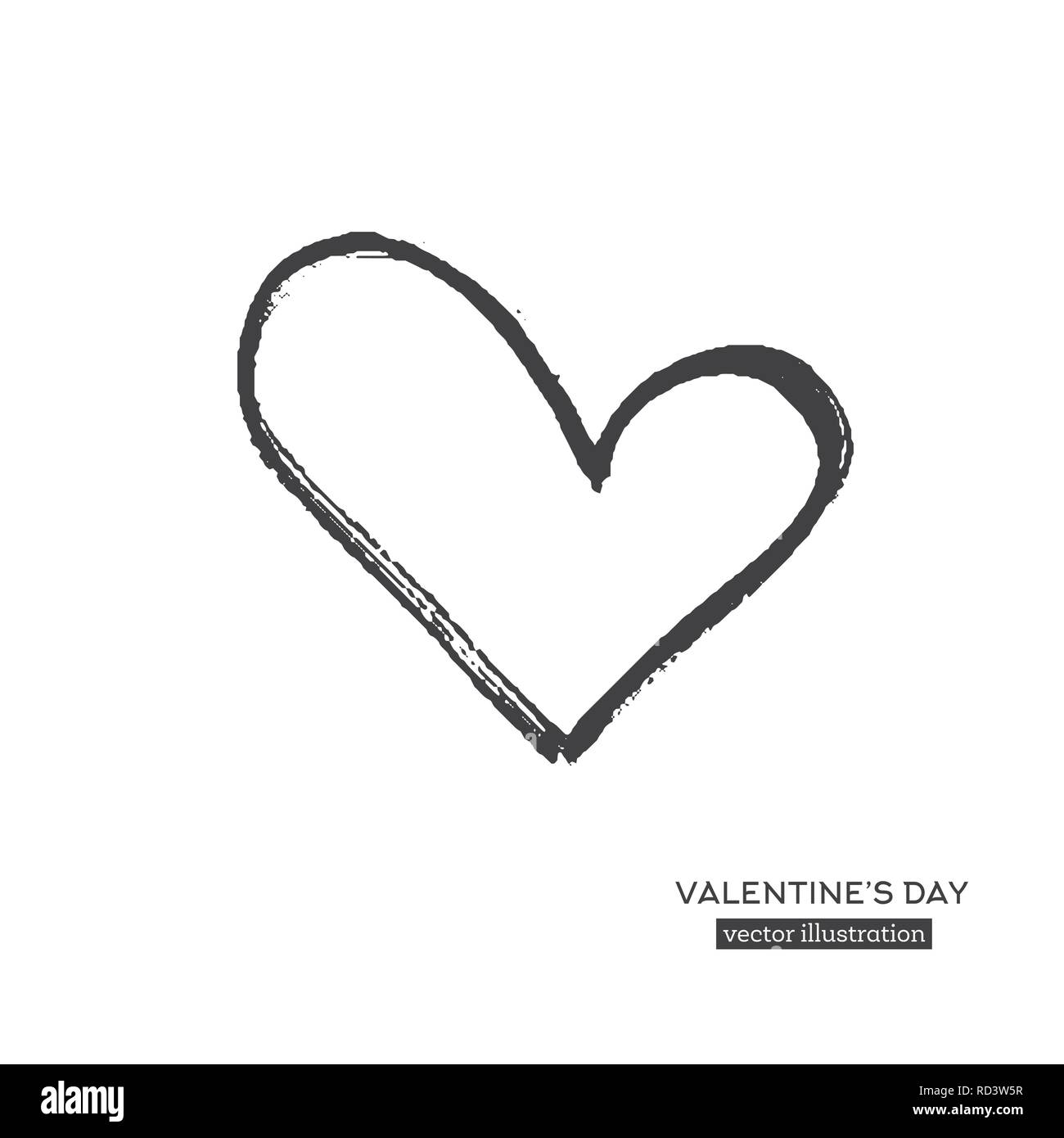 La calligraphie à la main coeur isolé sur fond blanc. Vector Illustration. Illustration de Vecteur La calligraphie à la main coeur isolé sur fond blanc. Vector Illustration. Illustration de Vecteur