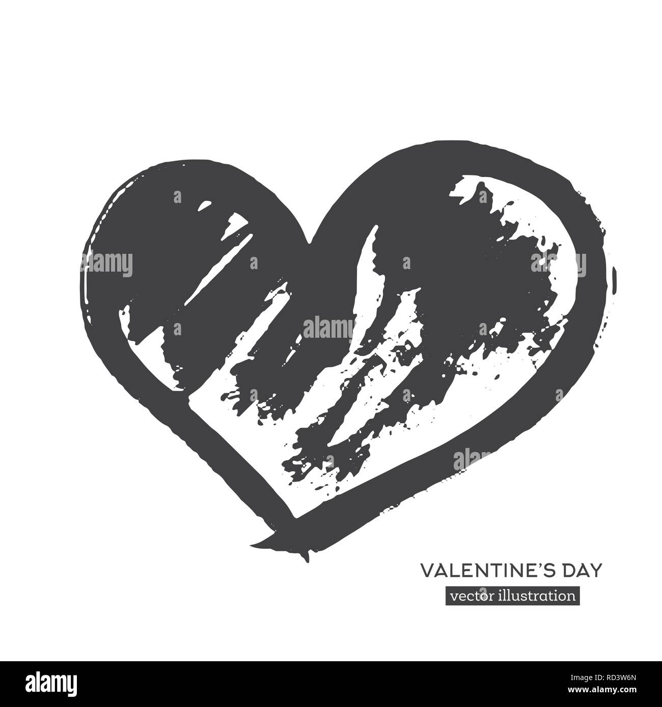 La calligraphie à la main coeur isolé sur fond blanc. Vector Illustration. Illustration de Vecteur La calligraphie à la main coeur isolé sur fond blanc. Vector Illustration. Illustration de Vecteur
