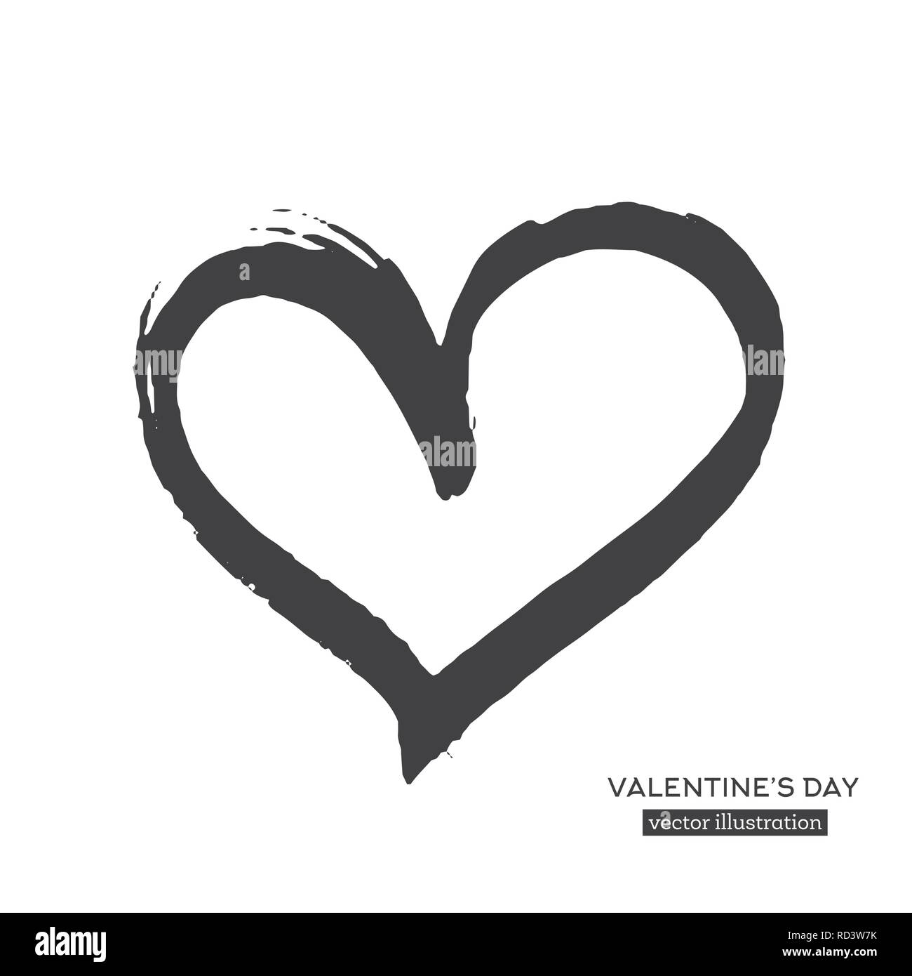 La calligraphie à la main coeur isolé sur fond blanc. Vector Illustration. Illustration de Vecteur La calligraphie à la main coeur isolé sur fond blanc. Vector Illustration. Illustration de Vecteur