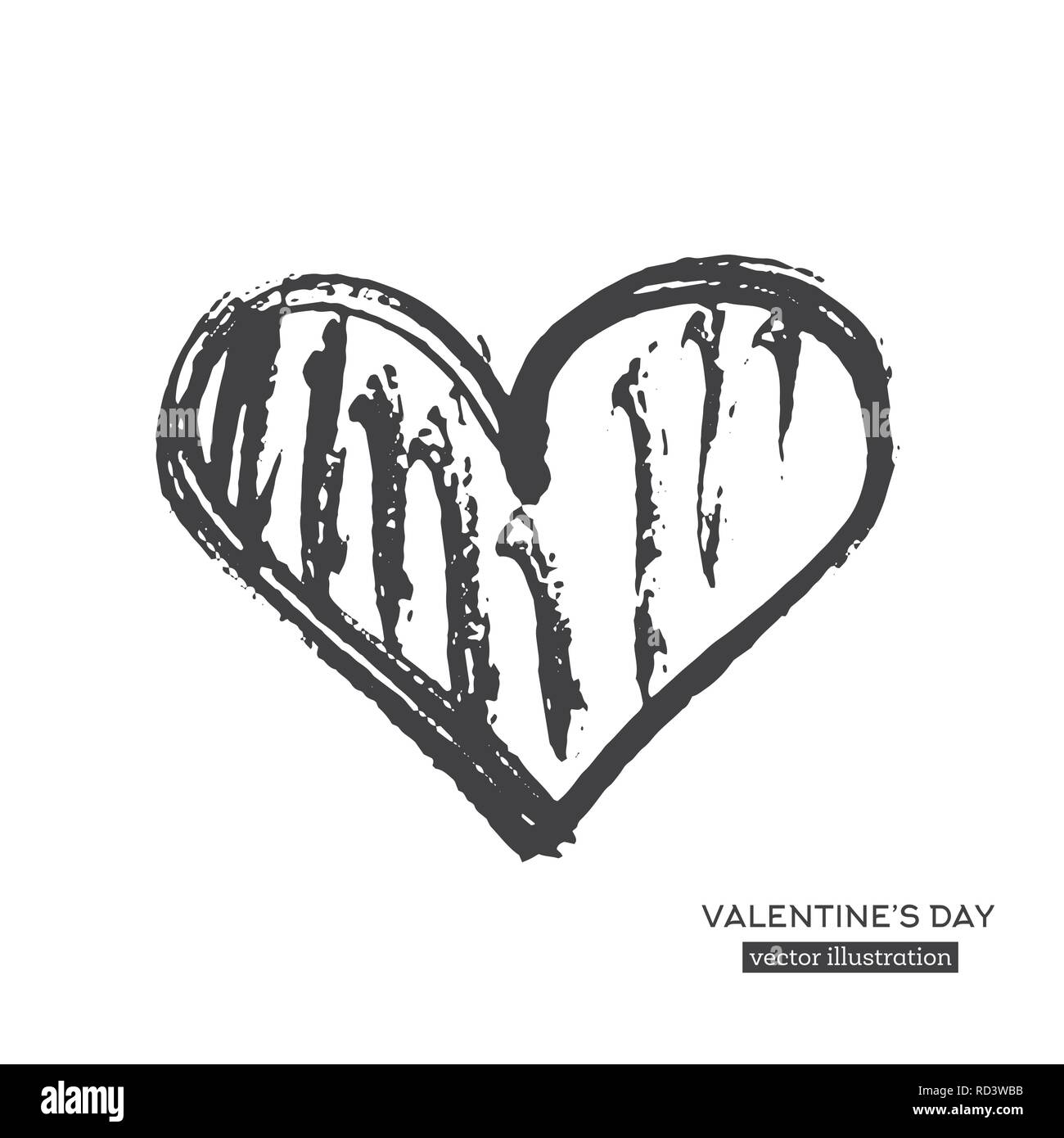 La calligraphie à la main coeur isolé sur fond blanc. Vector Illustration. Illustration de Vecteur La calligraphie à la main coeur isolé sur fond blanc. Vector Illustration. Illustration de Vecteur
